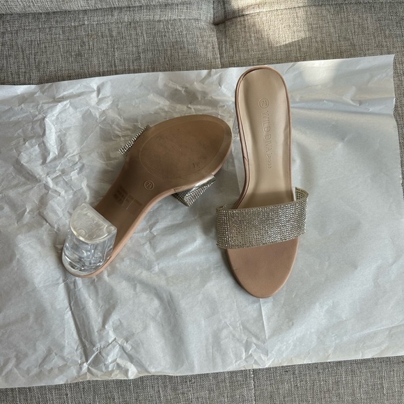 Zara Tan and Silver Sandals with Sparkly Strap - Picture 4 of 4